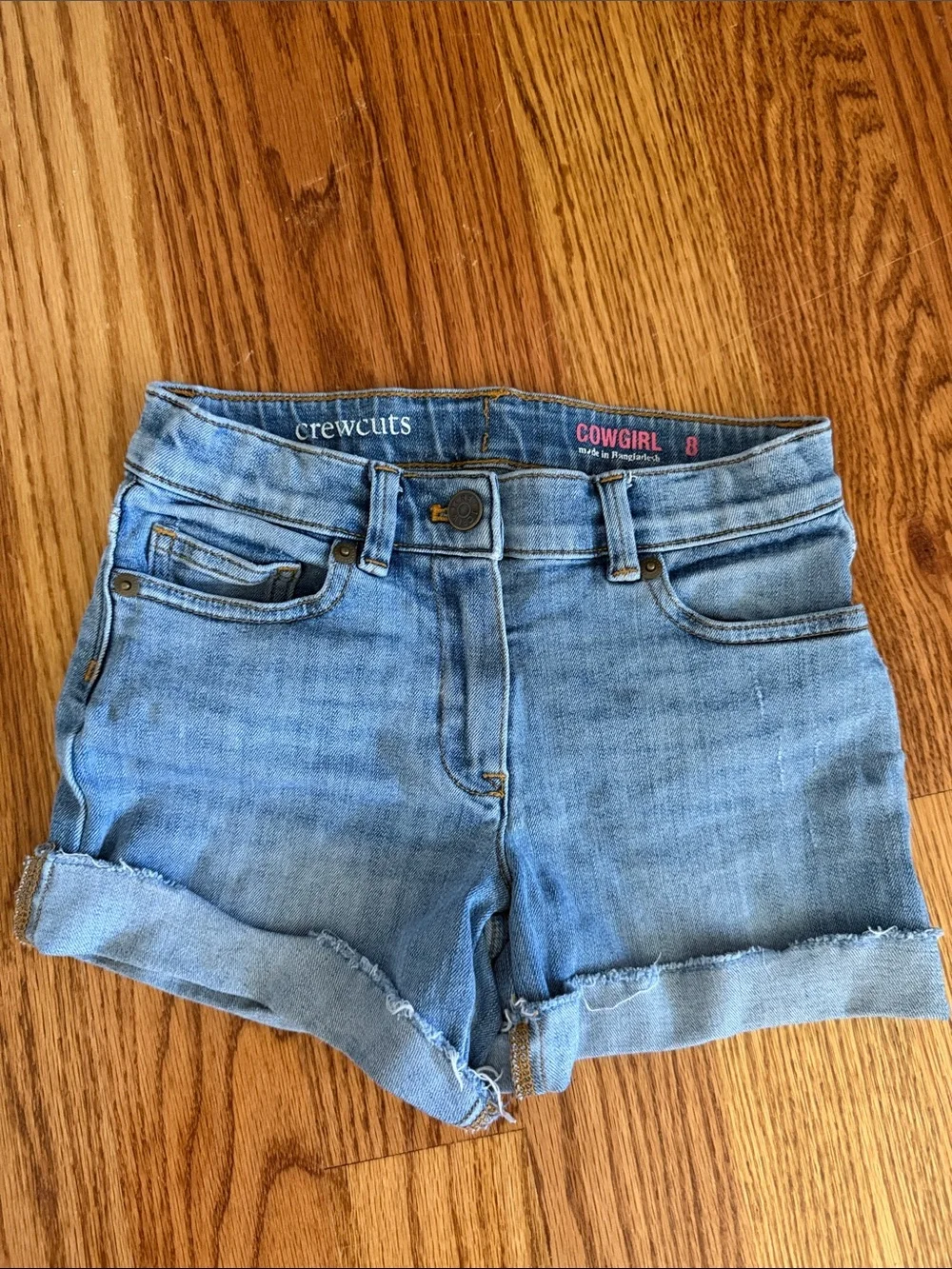 Crewcuts Light Blue Denim Rolled-Hem Girl's Shorts